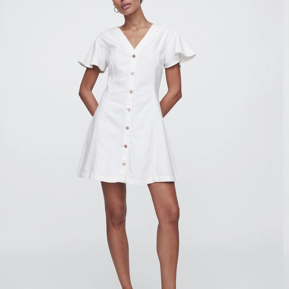 GAP White Ruffled Mini Sundress